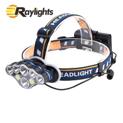 China New Long Range T6+COB LED Head-Mounted Head-Mounted Flashlight USB Rechargeable Camping Outdoor Strong Headlamp for sale