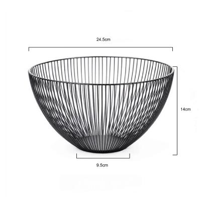 China Homecon Temporary Fruit Bowl  Kitchen Black Metal Wire Stainless Steel Fruit Storage Basket for sale