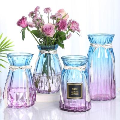 China Modern home decor nordic thicken lucency glass vase home decor crystal flowers vases for sale