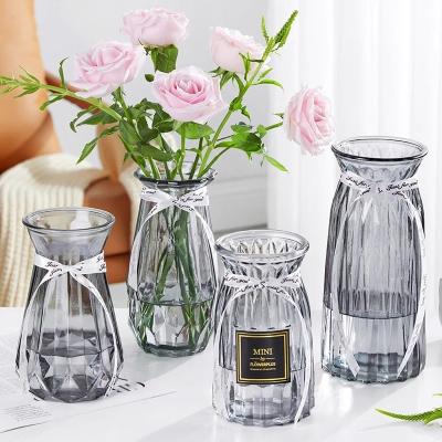 China Modern Custom home decor cheap clear glass vase plant terrarium glass ikebana vases for sale