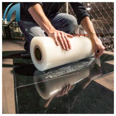 China Moisture proof clear pe printed adhesive artificial marble PE protective film for sale