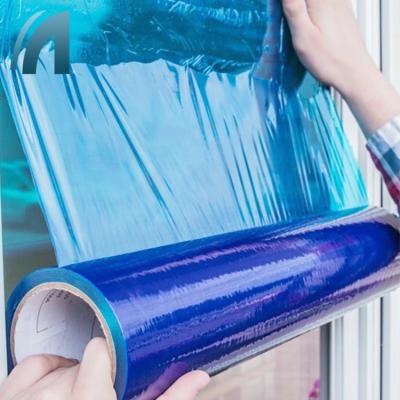 China Wuxi ShengFa Moisture Proof Pe Window Glass Protection Temporary Blue Protective Adhesive Film for sale