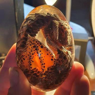 China Lava Resin Dragon Eggs Fire Indoor Decorations Crystal Resin Dinosaur Dragon Eggs Europe Halloween Children's Gifts for sale