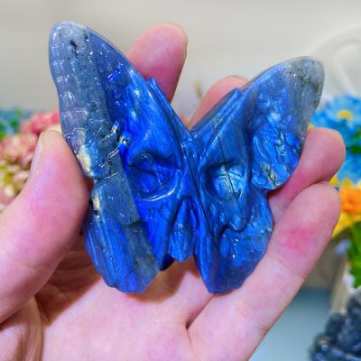 China Wholesale Natural Horus Europe Crystal Labradorite Butterfly Carving Hand Carving Crystal Butterfly for sale