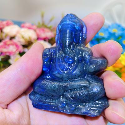 China Wholesale Natural Europe Crystal Labradorite Elephant God Carving Hand Carving Crystal Elephant God for sale