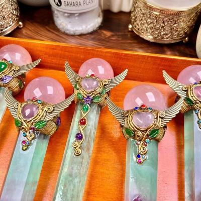 China Europe Wholesale Customized Healing Handmade Crystal Scepter Magic Wand Crystal Opener Crystal Staff for sale