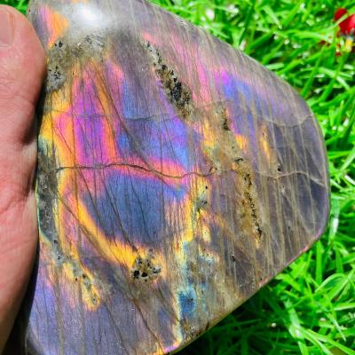 China China Natural Healing Labradorite Freeform Crystal Purple People Open Stone Freeform Stone For Gifts for sale