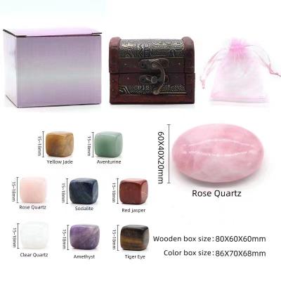 China Wholesale Natural Yoga Set Europe Chakra Crystal Raw Stone Set Original Crystal Stone Gift Box Crystal Seven Chakra for sale