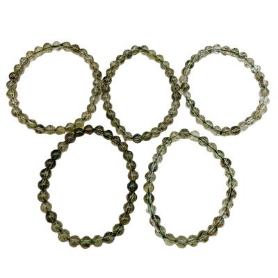 China China Wholesale Green Crystal Rutile Quartz Beads Healing Natural Hair Rutilated Quartz Bracelet For Men Women for sale