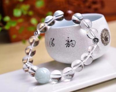 China China Wholesale Natural Healing Clear Quartz Bracelet Adjustable Round Crystal 10mm Stone Bracelet For Women for sale