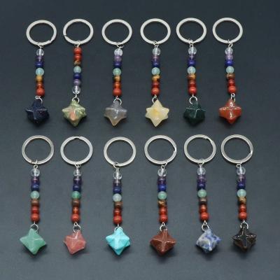 China Wholesale Europe Seven Color Natural Stone Pendants Healing Crystal Pendants Key Chains Crystal Crafts For Decorations for sale