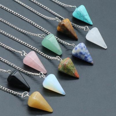 China Wholesale Europe Energy Crystal Natural Stone Tapered Healing Pendant , Hand Carved Crystal Crafts For Decorations for sale