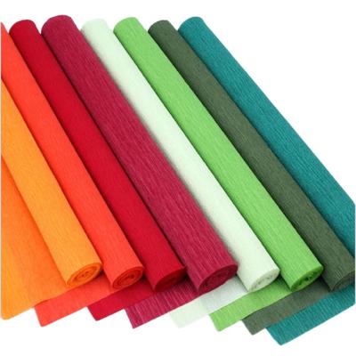 China ANTISTATIC Thick 60g Double Sided Color Florist Wrapping Cloth Wrapping Crepe Paper For Flower Making for sale