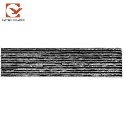 China Nature Split Exterior Black Panels Veneer Stack Natural Cultured Stone Stone For Wall Cladding for sale