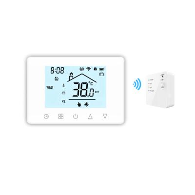 China Modern Tuya RF Wireless Intelligent Programmable Thermostat for Gas Wall-hung Heating Floor Heating Systems & Parts Boiler Thermostat for sale