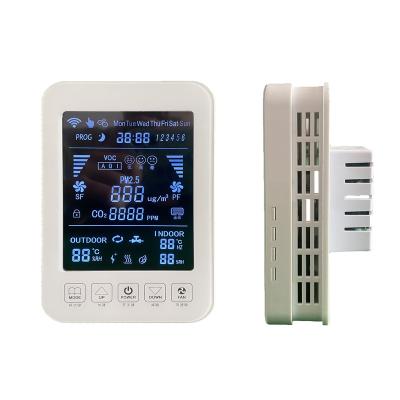 China Modern Smart Programmable Thermostat with Glass Screen for Hotel HVAC Ventilation Adjustable Temperature Controller for sale