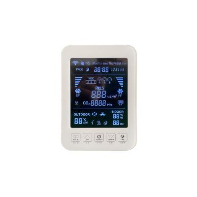 China Modern Modern Smart Digital Ventilation System Large LCD Screen Programmable Thermostat PM2.5 Fresh Air Control Temperature Controller for sale