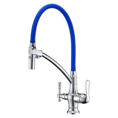 China Modern High Quality Dual Control Sink Gun Gray Pull Out Sprayer Kitchen Faucet for sale