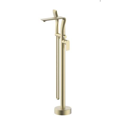 China Without Faucets Bronze Bathtub Sliding Bar Floor Mount Cold Water Mixer Tap Hot Tub Faucet for sale