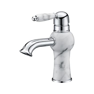 China Archaize Thermostatic Faucets Under Deck Basin Single Hole Jade Handle Single Deck Basin Basin Mixer for sale