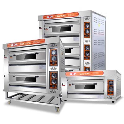 China Commercial vegetable processing plant liquefied gas one-layer, two-layer two-layer four-dish baking bread cake oven large capacity gas oven for sale