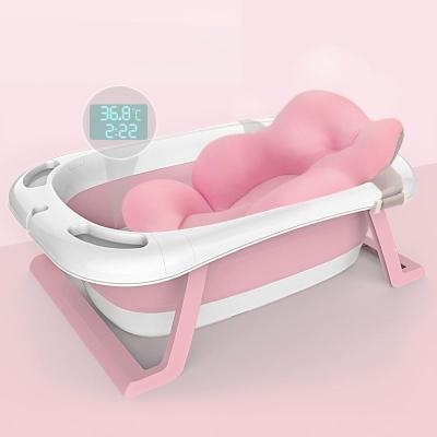 China Collapsible Foldable Portable Plastic Infant Baby Bath Tub Newborn Baby Bathtub Set With Net for sale