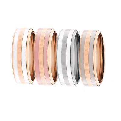 China Stainless Steel CLASSIC Classic Wide Ceramic Ring D Version Waterproof Hypoallergenic Non-fading Ring for sale