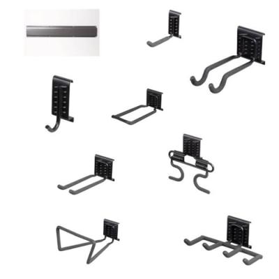 China PVC Coated Metal Garage Storage Rack Serviceable Wall Mount Double Arm Hanger Hangs Hooks and Fence Garage Tools Wall Hooks for sale