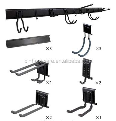 China Durable Tool Organizer Garage Wall Mount Rack Heavy Duty Tools Hanger with 8 Metal Hooks 48inch Way Max Load 800lbs for sale