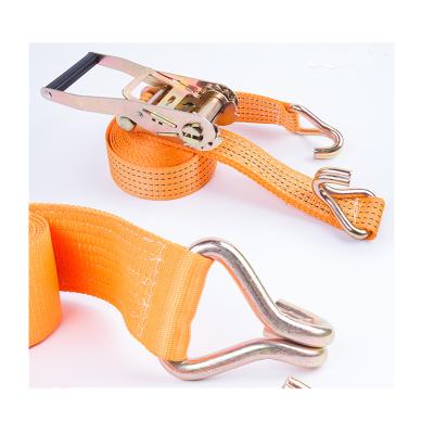 China Cargo Transport Cargo Ratchet Tie Down Strap Lashing Strap Belt With Swivel J-Hook for sale