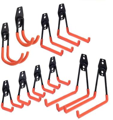 China Widely Use Garage Storage Utility Wall Hooks Storage Heavy Duty Metal Double Garage 12pcs Machine Tools Double Home Utility Wall Hook 10pcs for sale