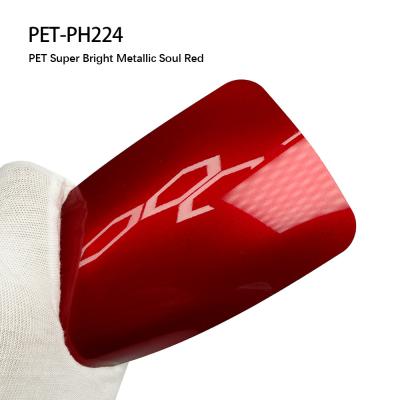 China PET-PH224 PET Super Bright Metallic Soul Red PET Car Wrap Film 1.52*18M for sale