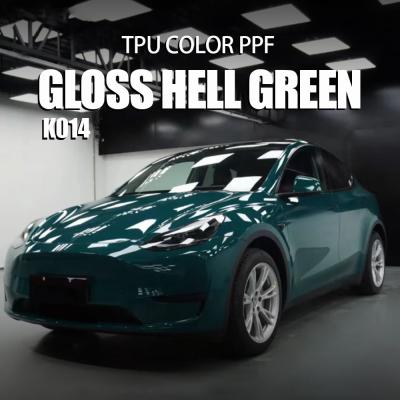 China K014 Gloss Hell Green TPU Color Paint Protection Film Custom Car Vinyl Wrap for sale