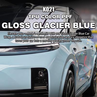 China K021 Gloss Glacier Blue TPU Car Colored Ppf Wrap Vinyl Auto Wrap for sale