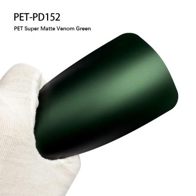 China PET-PD152 PET Super Matte Venom Green Car Vinyl Wrap Film 7.5mil for sale