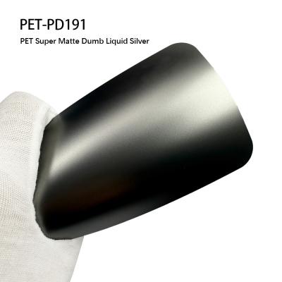 China PET-PD191 PET Vinyl Car Wrap Film with Matte Dumb Liquid Silver color for sale