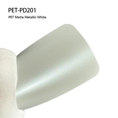 China PET-PD201 PET Metallic White Car Matte Wrap Film Vinyl PPF for sale