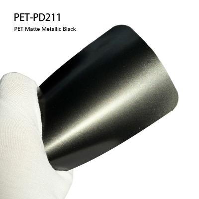 China PET-PD211 PET Matte Metallic Black Car Body Vinyl Wrap 1.52*18m/Rol à venda