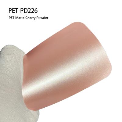 China PET-PD226 PET Matte Cherry Powder Automotive Vinyl Film Car Vinyl Wrap 7.5mil Te koop