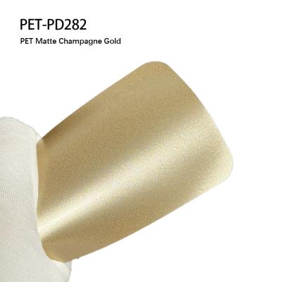 China PET-PD282 PET Matte Champagne Gold Car Body Wrap 1.52*18m/roll for sale