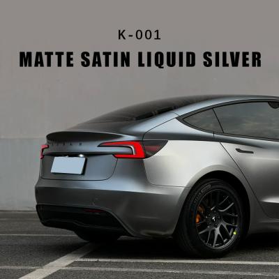 China Matte Ppf Wrap Satin Liquid Silver TPU Color 7.5mil K-001 Vinyl Wrapping Film for sale