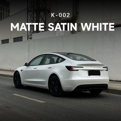 China Matte Satin White TPU Color PPF Car Custom Adhesive Vinyl Wrap 7.5mil K-002 for sale