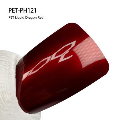 China PET-PH121 PET Liquid Dragon Red Car Vinyl Wrap Fatigue Resistant 7.5mil for sale