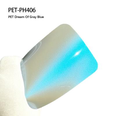 China PET-PH406 PET Sueño de gris azul 7.5mil Cambiando de color película Estabilidad dimensional en venta