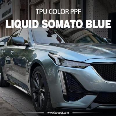 China Liquid Somato Blue TPU Color PPF Car Colored Decorative Film 7.5mil K-008 for sale