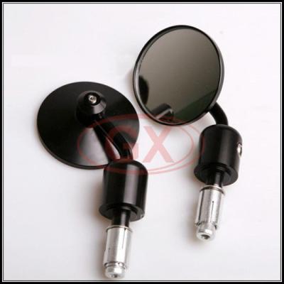 China Motorcycle CNC Aluminum Round Black Bar End Reaview Mirror Side Mirror for sale