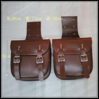 China Cafe Racer Saddle Bag Leather Brown Black Vintage Saddle Bag Motorcycle Tool Bag 29*13*30cm for sale