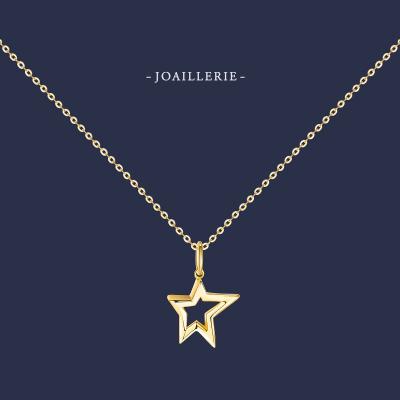 China Wholesale Fashion Necklace 18K Gold Star Shape Gold Waterproof Necklace For Women Jewelry Gold Star Necklace for sale