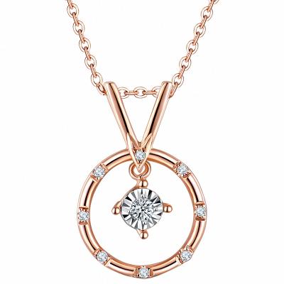 China Fashion Factory Ladies Luxury Necklace Diamond Necklace Round Pendant Necklace Wholesale Women Jewelry for sale