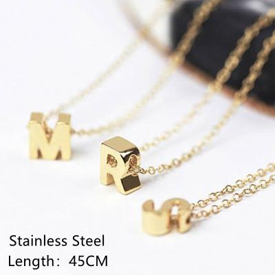 China CLASSIC Personalize 14K Gold Plated Tasty Initial Letter Pendant Necklaces For Women Stainless Steel Necklace for sale